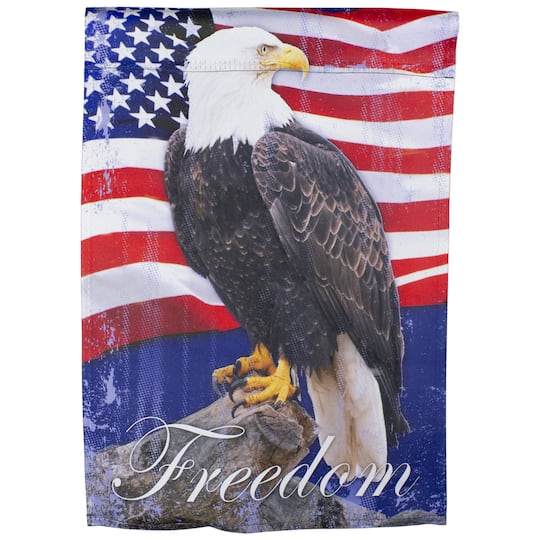 Freedom Bald Eagle Patriotic Outdoor Garden Flag 12.5" x 18"